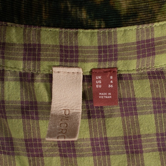 Anthropologie Pilcro Ruched Corduroy Floral Camo Dress - Picture 8 of 10